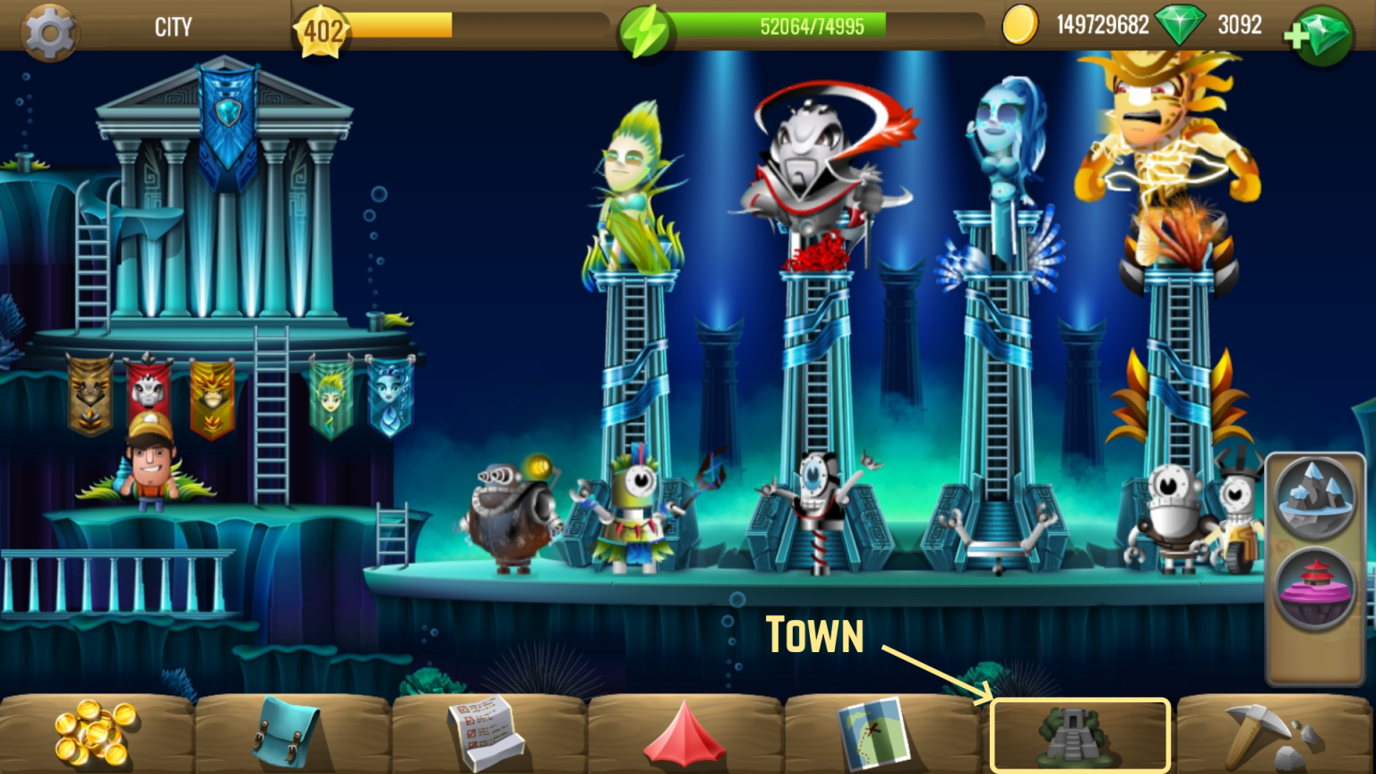 Atlantis Town Mobile Version