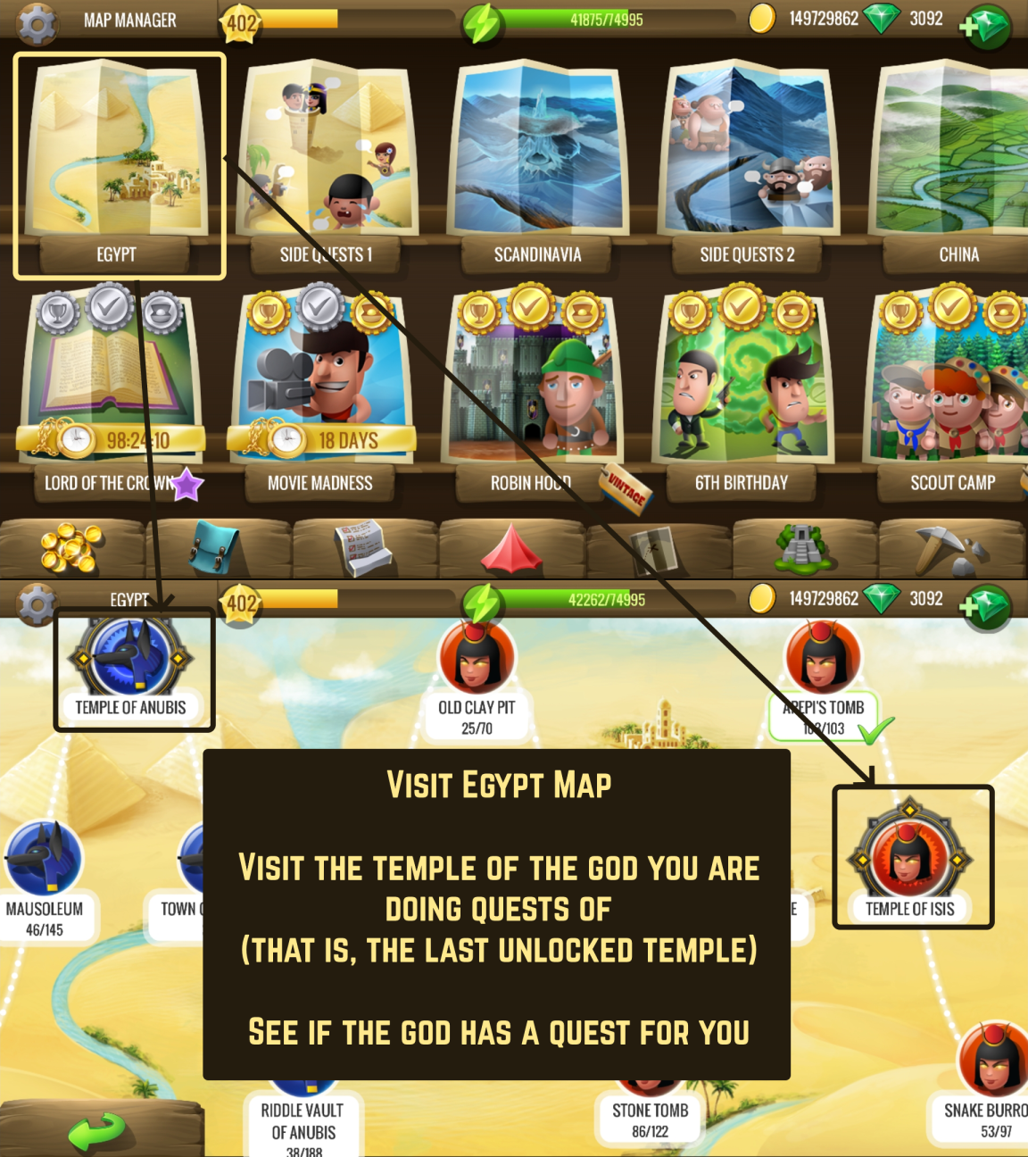 Temples of Egypt Gods Mobile Version