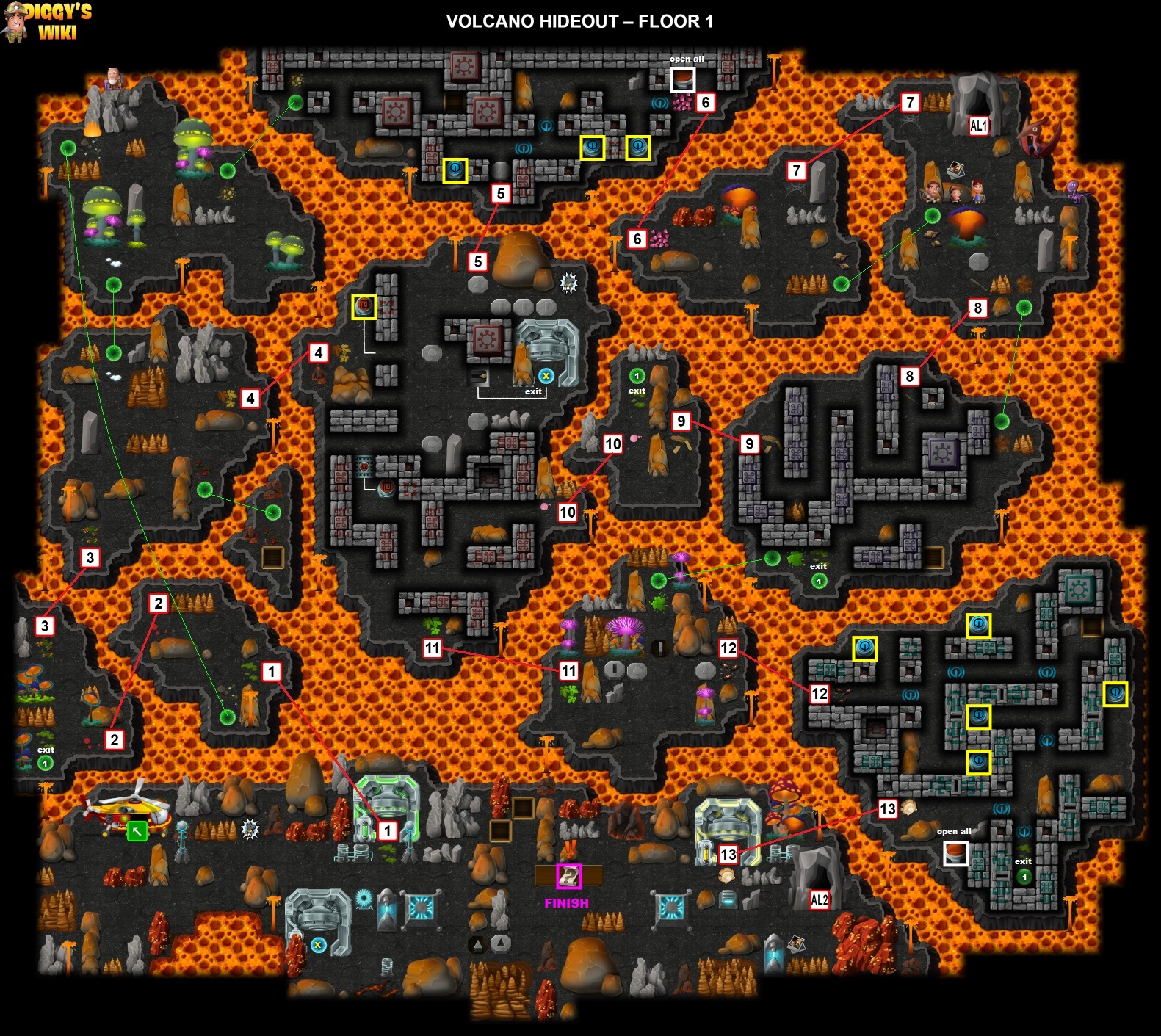 Volcano Hideout Map 0